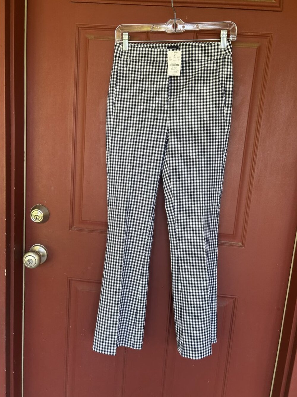 J Crew Factory Gingham Nicki flare pant 00 NWT - Picture 3 of 5